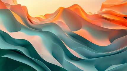 Wall Mural - Abstract background with gradients and geometric shapes in a color scheme reminiscent of ocean waves