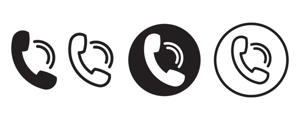 Poster - Contact us. Telephone, communication. icon in flat style, Phone icon set. Telephone symbol. icon telephone call. Vector illustration on white background.