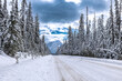 Snow on Rocky Mountain Road during Winter 