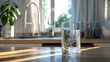 © Prasanth - the water glass in the kitchen is filled with water.Generative AI