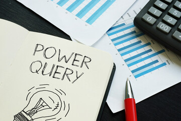 Poster - Power query is shown using the text