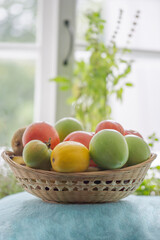 Wall Mural - Basket of fresh fruits and vegetables.