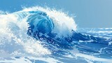 Fototapeta  - Ocean wave background illustration