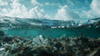 A commercial showing the contrast between polluted and clean oceans.