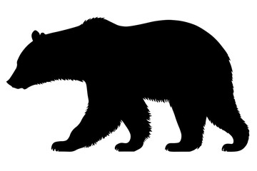 Wall Mural - Bear wild animal silhouettes on the white background. Grizzly bear,  polar bear, California bear
 silhouette, flat vector icon for animal wildlife apps and websites