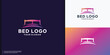 vector illustration bed logo template with gradient colorful branding design inspiration.