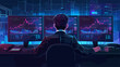 Finanzen Aktien Analyse Kryptowährung Bildschirm Business Man Global Wirtschaft Trader