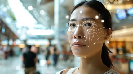 Poster - Woman Wearing Face Mask With Dots