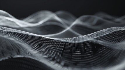 Abstract technology digital wave with depth of field and bokeh