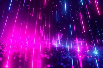 Poster - A dynamic abstract background featuring neon lights and stars moving and swirling across the screen. The vibrant hues and glowing patterns create a mesmerizing visual experience