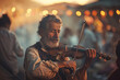 Twilight Serenade: An Elderly Musicians Passionate Violin Performance Banner