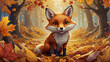 red fox in the autumn, fox in the autumn, fox in the autumn forest