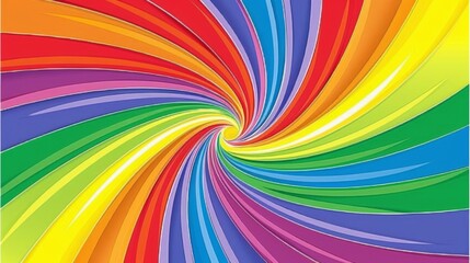 Sticker -  an image of a colorful background with a spiral design in the middle of the rainbow - hued colors of the rainbow.