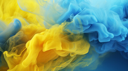 blue and yellow smoke background