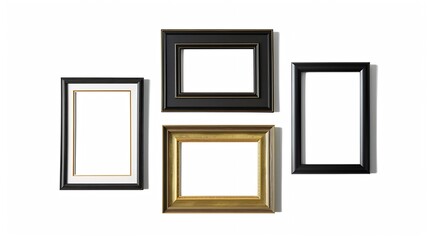 Poster - Generative AI : Realistic picture frame collage isolated on white background. 