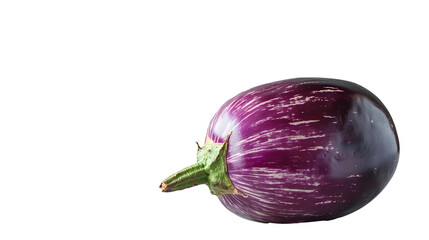 Wall Mural - Purple round eggplant on white