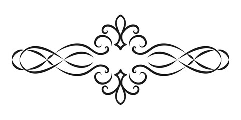Poster - Vintage baroque ornament. Luxury template frame, border. Decorative element for design in Eastern style. For logos, labels, wedding invitations, certificates, menu. Vector illustration.