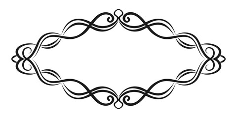 Poster - Decorative vintage frame with swirls, isolated on white background. Luxury template frame, border. Ornate element for design monograms, invitations and greeting cards. Vector illustration.