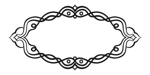 Poster - Vintage frame. Luxury template frame, border. Retro pattern victorian style acanthus. For logos, labels, wedding invitations, certificates, menu. Vector illustration.