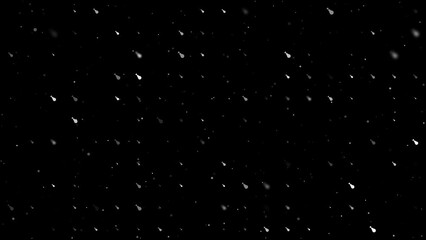 Poster - Template animation of evenly spaced chicken's leg symbols of different sizes and opacity. Animation of transparency and size. Seamless looped 4k animation on black background with stars