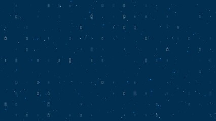 Poster - Template animation of evenly spaced battery symbols of different sizes and opacity. Animation of transparency and size. Seamless looped 4k animation on dark blue background with stars