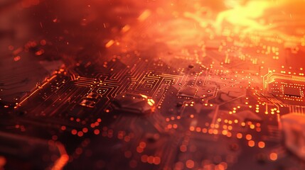 Poster - Tech circuit board background showcasing electronic computer hardware technology