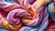 Intricately Tangled Colorful Knits Close-Up
