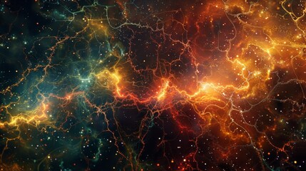 Leinwandbilder - Detailed views of stunning organic cellular structures, featuring striking color contrasts, are ideal for educational, scientific content or microbiology-inspired designs.