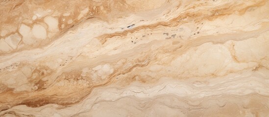 Poster - A close up of a beige marble texture with a swirling pattern resembling a bedrock outcrop. The intricate design makes it a stunning ingredient for hardwood flooring or a dish in cuisine