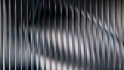 Fototapete - Abstract 3d render, background animation with ribbed glass effect, 4k seamless looped video