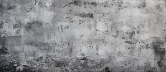 Poster - A monochrome photograph of a concrete wall in the city, with a unique pattern and texture. Displaying a contrast between the urban landscape and nature, with grass and water in the background