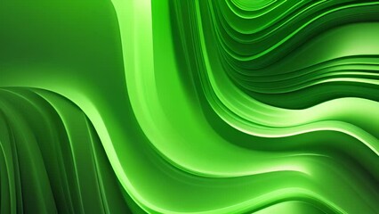 Poster - Abstract Green Background With Wavy Lines Generative AI