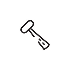 Sticker - Build Fabric Hammer Line Icon