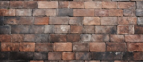 Poster - A detailed closeup of a brick wall showcasing the intricate brickwork and textured facade. The building material used creates a sturdy and timeless look