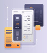 online banking smart wallet payment mobile application fintech business investment concept vertical