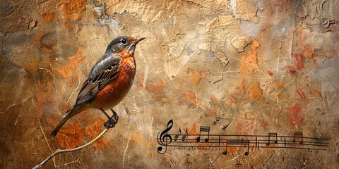 Songbird with sheet music