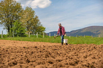 Sticker - Male farmer working on an agricultural fields.