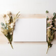  wedding signage mockup with no text for Etsy with flowers in background, bright, minimal