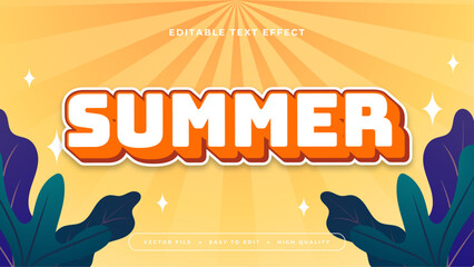 Green orange and white summer 3d editable text effect - font style
