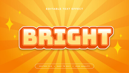 Wall Mural - Yellow orange and white bright 3d editable text effect - font style