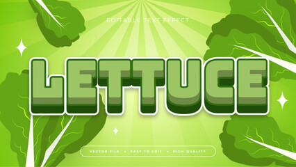 Wall Mural - Green and white lettuce 3d editable text effect - font style