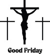 christian cross silhouette design good friday greeting card,illustration EPS10.