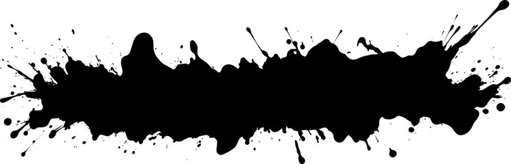 artistic texture of ink brush strokes, Isolated ink splashes and drops. Different handdrawn spray design, grunge splash