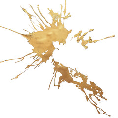 Wall Mural - splash of strokes of gold paint. splashes of gold paint