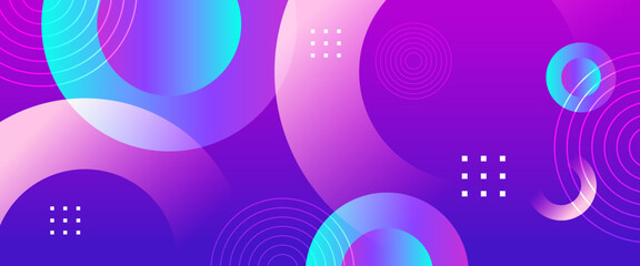 Wall Mural - Purple violet and blue abstract gradient banner with shapes. For business banner, formal backdrop, prestigious voucher, luxe invite, wallpaper and background