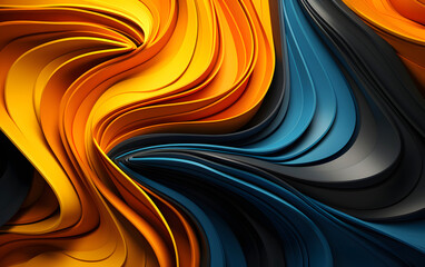 volumetric brightly colored chaotic abstract waves. abstract background geometric texture