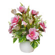 © NuFa Studio - Cutout of an isolated bouquet of artificial flowers in a rustic vase for weddings and home deco with the transparent png background