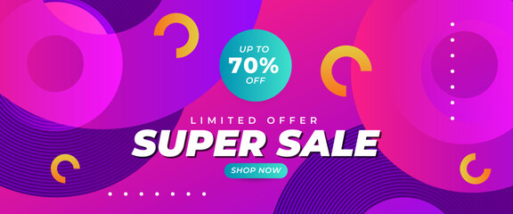 Poster - Green orange and purple violet shopping day flash sale banner template design. Vector illustration. For sale background, poster, flyer, catalog
