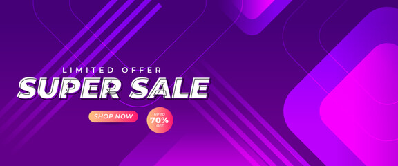 Poster - Peach and purple violet shopping day flash sale banner template design. Vector illustration. For sale background, poster, flyer, catalog