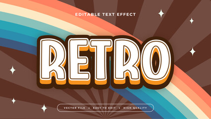 Wall Mural - Colorful retro 3d editable text effect - font style